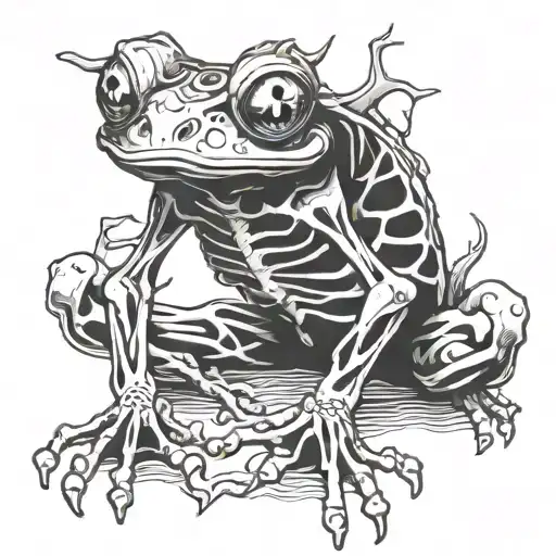 frog skeleton demon tattoo design idea
