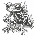 frog skeleton demon tattoo design idea