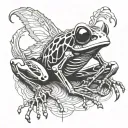 frog skeleton demon tattoo design idea