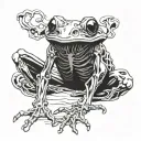 frog skeleton demon tattoo design idea