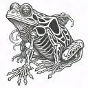 frog skeleton demon tattoo design idea