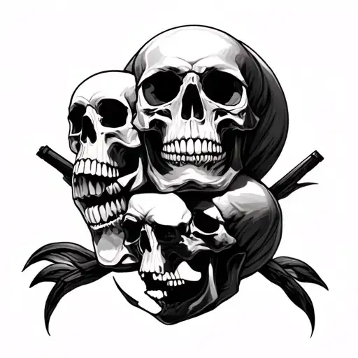 Skull Family tattoo design idea