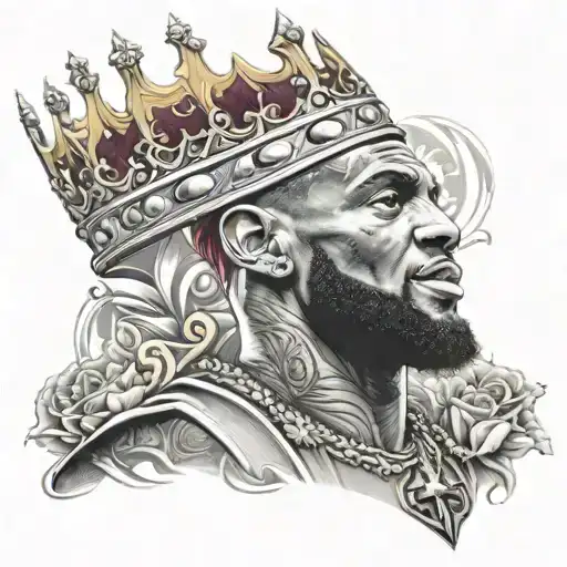 Lebron James with a Crown tattoo design idea