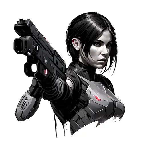 Mass Effect female Shepard n7 tattoo design idea