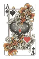 ace of hearts tattoo design idea