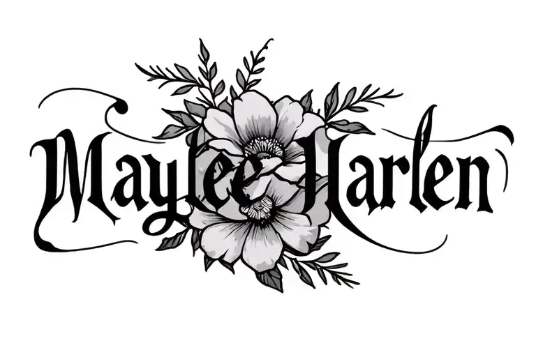 "Maylee Harlen" floral design masculine chest and throat tatoo tattoo design idea