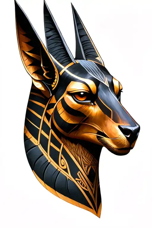 Anubis head  tattoo design idea