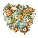goal driven world map tattoo design idea