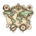 goal driven world map tattoo design idea