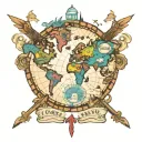 goal driven world map tattoo design idea