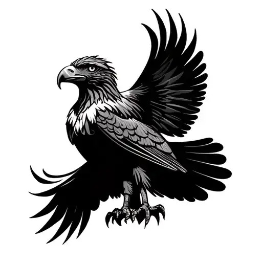 eagle perched tattoo design idea
