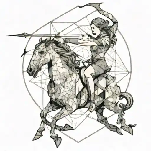 female centaur archer tattoo design idea