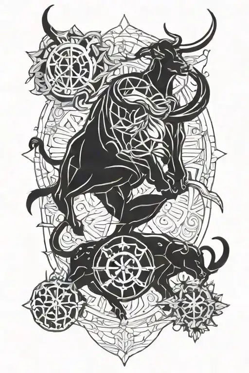 taurus and sagittarius tattoo design idea