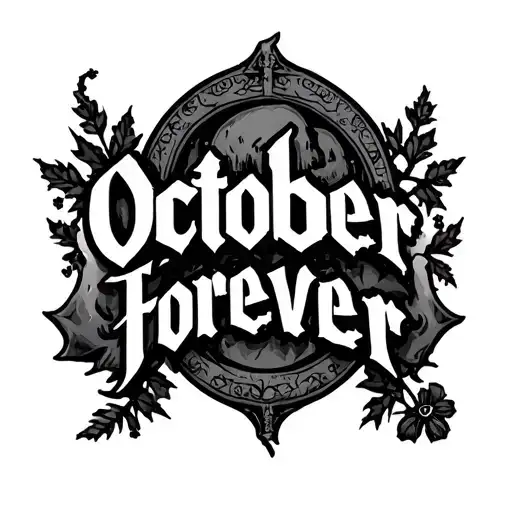 "October Forever" Tombstone tattoo design idea