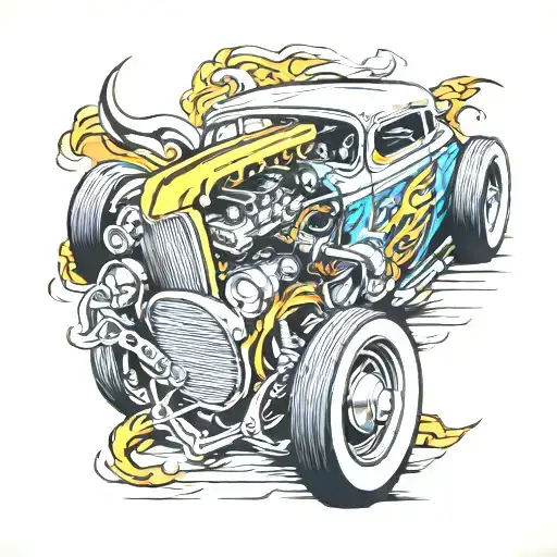 hot rod tattoo design idea