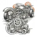 hot rod tattoo design idea