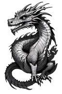 Steampunk dragon surrounded tattoo design idea