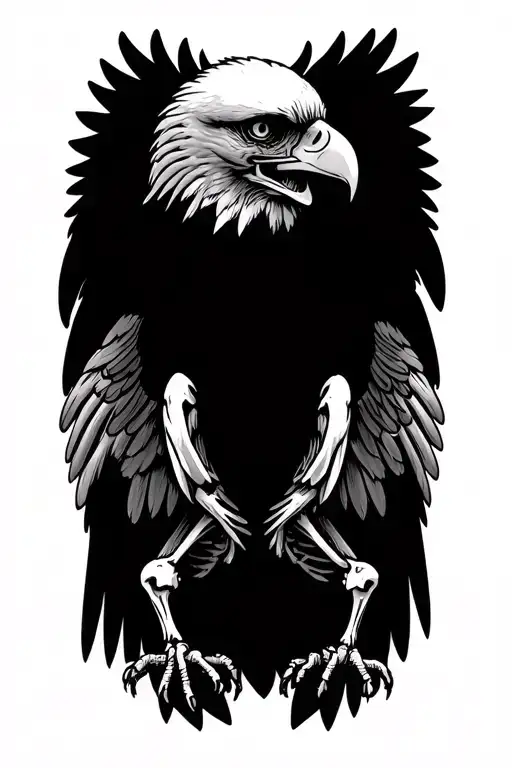 Usmc traditional skeleton eagle tattoo design idea