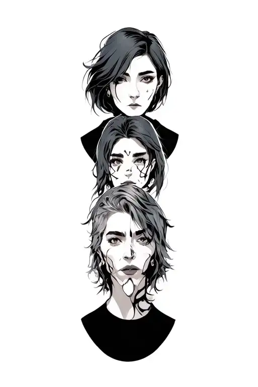 band with 831 hidden in design featuring characters tattoo design idea