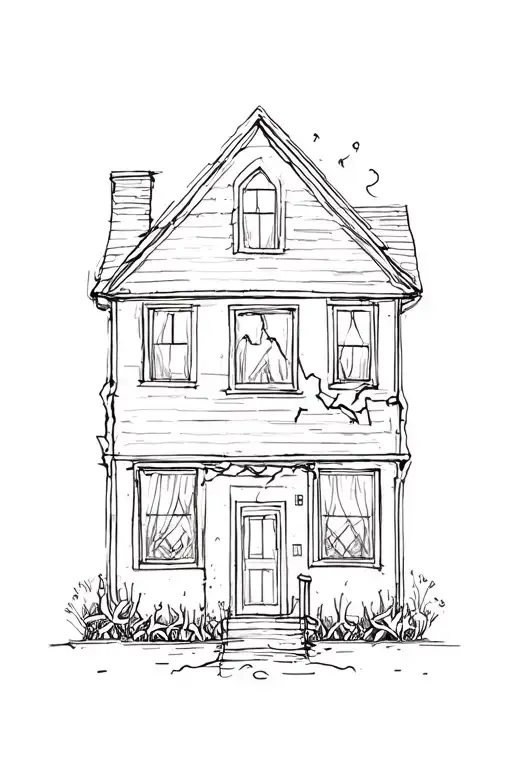 Family broken home suicidal thoughts tattoo design idea