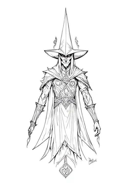 Dark magician tattoo design idea