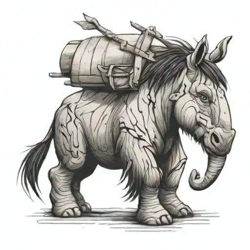eeyore wood tattoo design idea