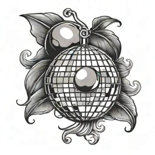disco ball titties tattoo design idea