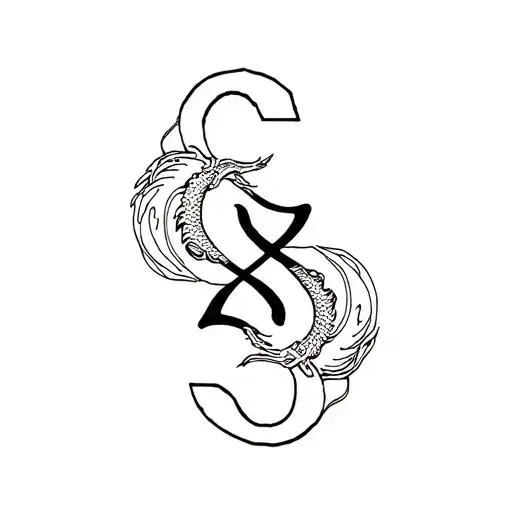 Pisces dragon 8 y&z money tattoo design idea