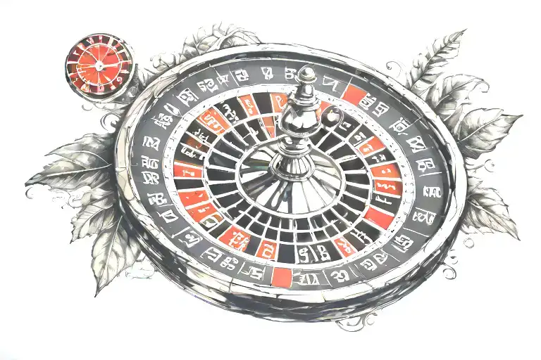 roulette wheel with the numbers tattoo design idea
