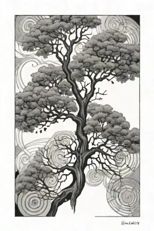 FIBONACCI SEQUENCE TREE tattoo design idea