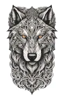two wolf's head tattoo design idea