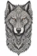 two wolf's head tattoo design idea