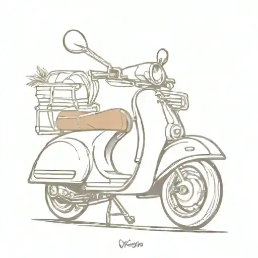 Vespa scooter tattoo design idea