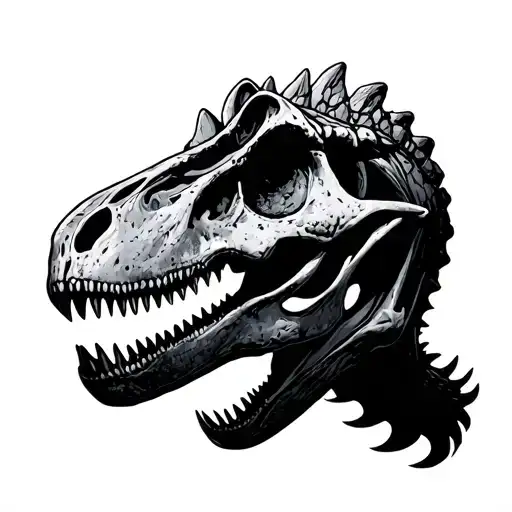 dinosaur skull tattoo design idea