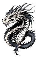 skeletal dragon tattoo design idea