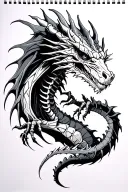 skeletal dragon tattoo design idea