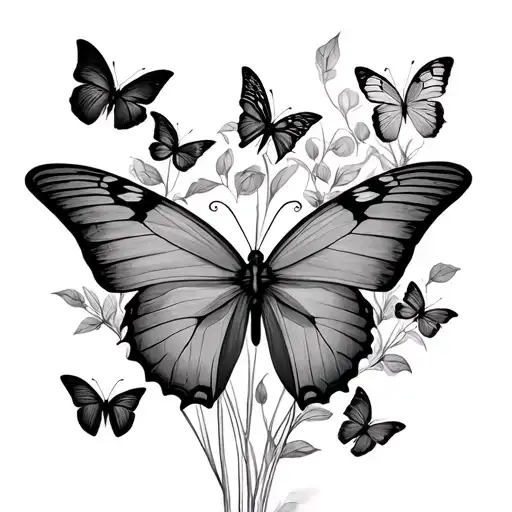 Enjoy The Butterflies tattoo design idea