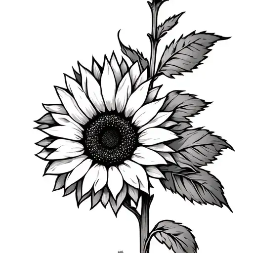 Manly Sunflower tattoo design idea
