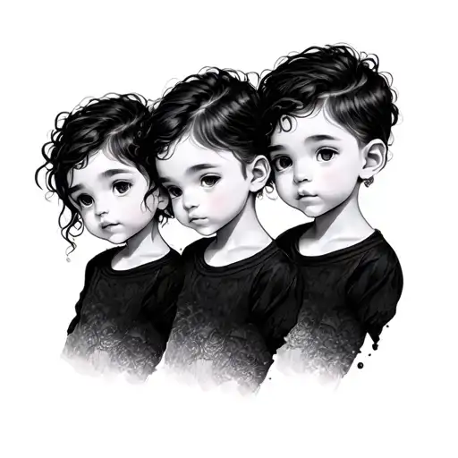 3 Sibling tattoo design idea