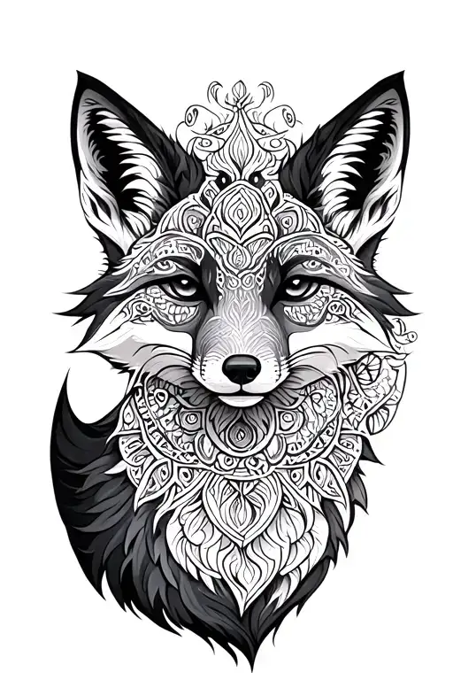 fox mandala design incorporating tattoo design idea