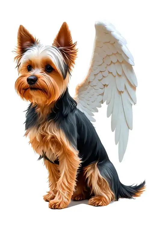 cairn terrier stumpy tail angel wings tattoo design idea