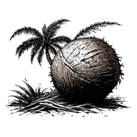 Coconut tree trunk tattoo design idea