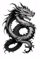 Dragon Armband Tattoo Design for Upper Arm, A realistic European-style dragon wrapping around the upper tattoo design idea