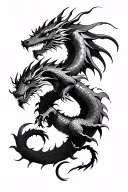 Dragon Armband Tattoo Design for Upper Arm, A realistic European-style dragon wrapping around the upper tattoo design idea