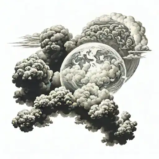 work for a dream clouds date 1971 date 1972 date 2000 tattoo design idea