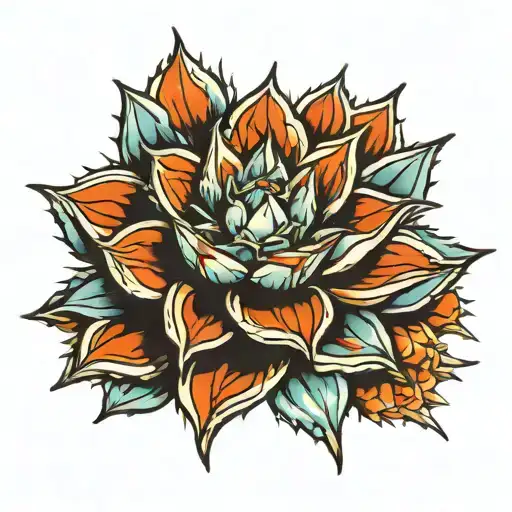 agave blue tattoo design idea