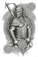 celtic warrior tattoo design idea