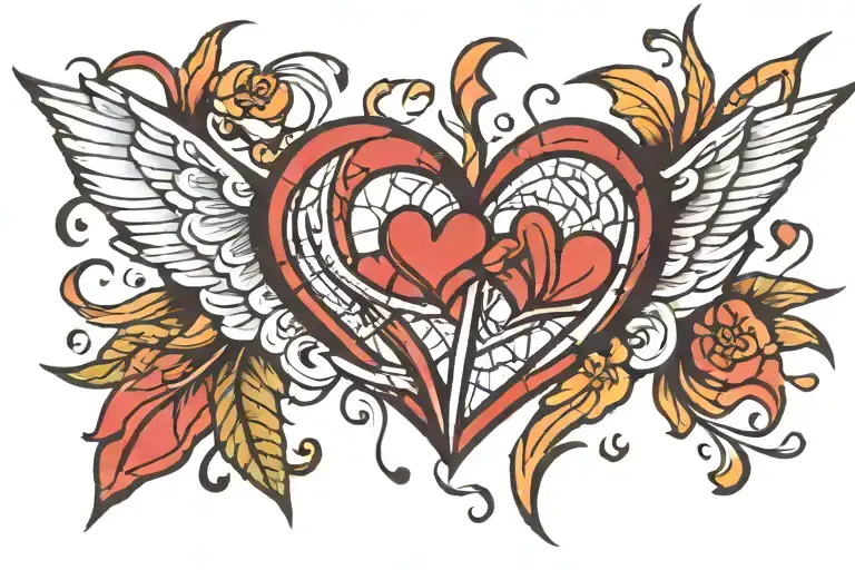 shattered heart tattoo design idea