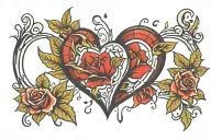 shattered heart tattoo design idea