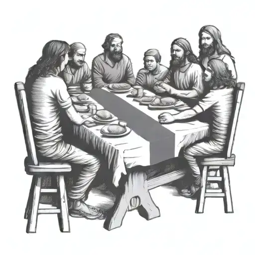 The last supper table the Brazil flag as the table tattoo design idea